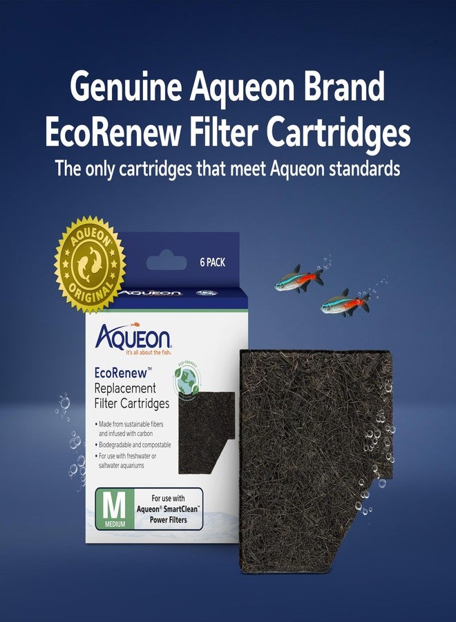 Aqueon Genuine EcoRenew Filter Cartridges, for Freshwater and Saltwater Aquariums, Medium, 6-Pack - Image 2